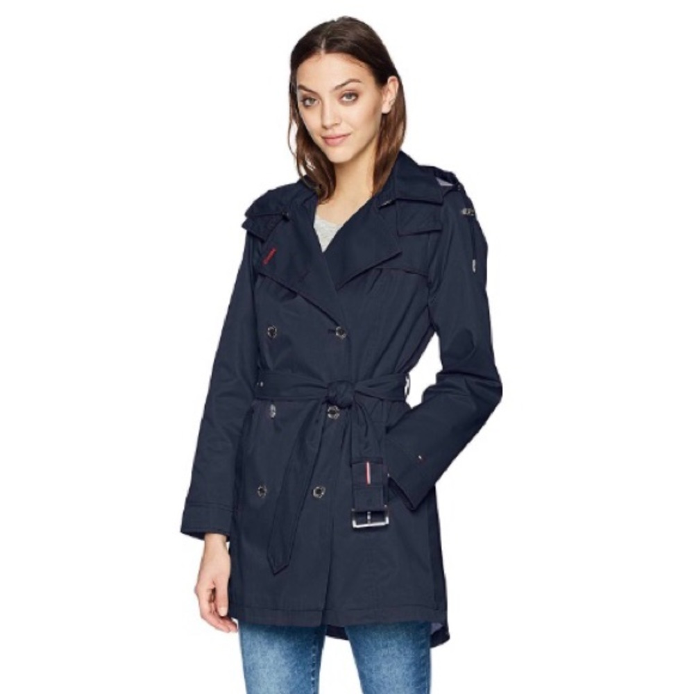 Tommy Hilfiger Double Breasted Casual Trench Coat